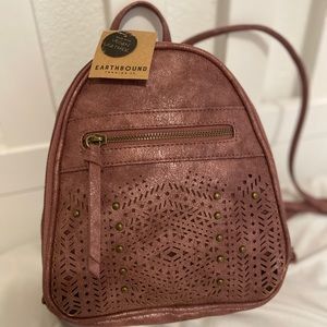 Vegan leather mauve pink mini backpack purse NWT